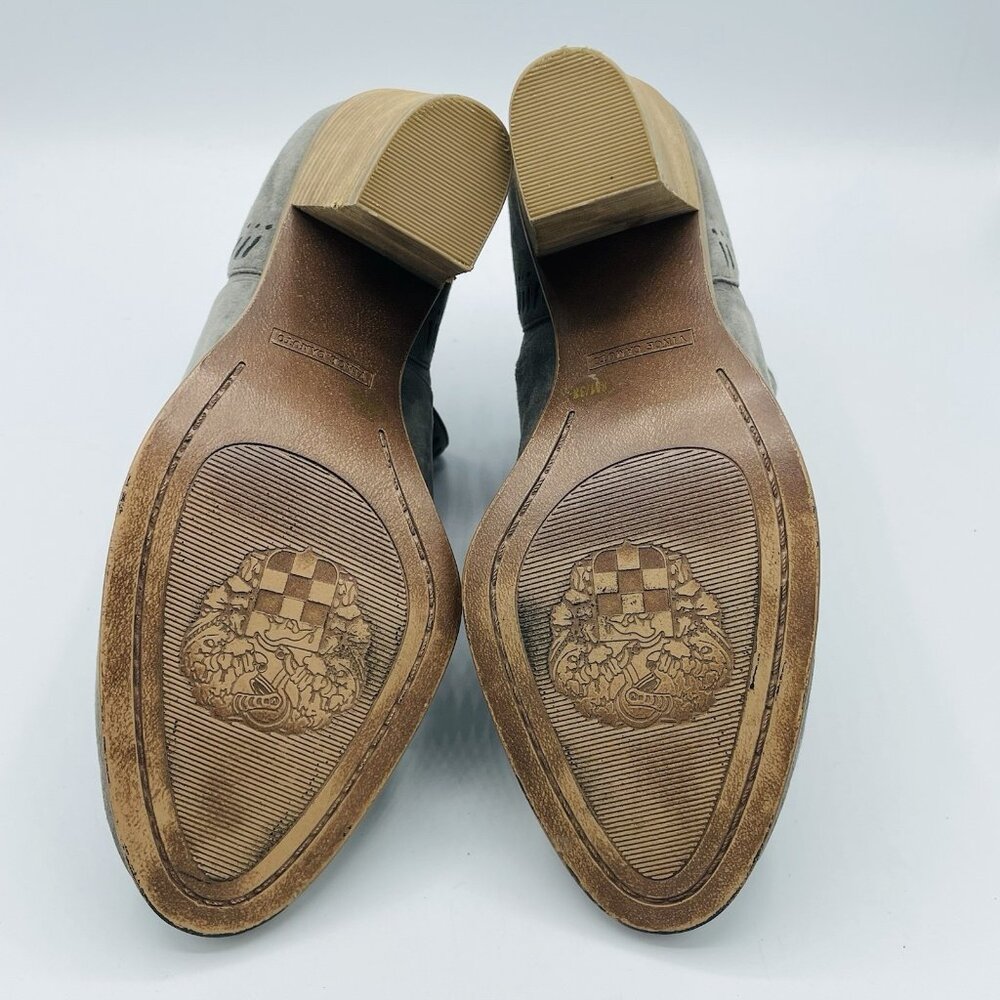 Vince Camuto Boots Womens Size 8 Gray Suede Leather Zip Ankle Heel Booties - Picture 9 of 11